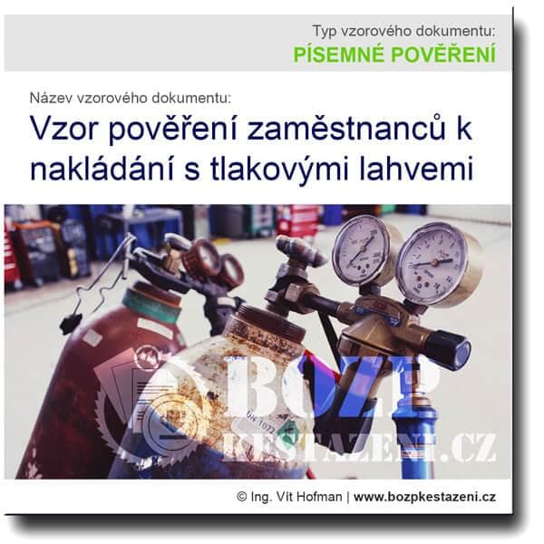 Vzor pověření k nakládání s tlakovými lahvemi