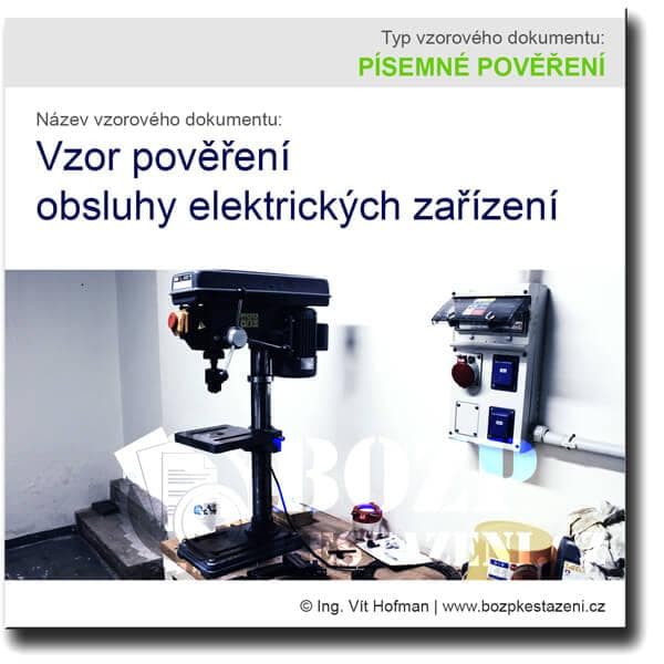 Vzor povolení pro obsluhu elektrických zařízení