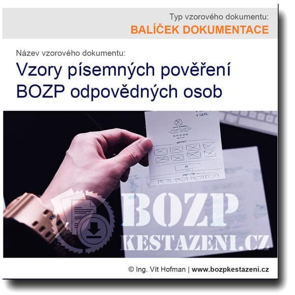 Vzory písemných pověření BOZP odpovědných osob